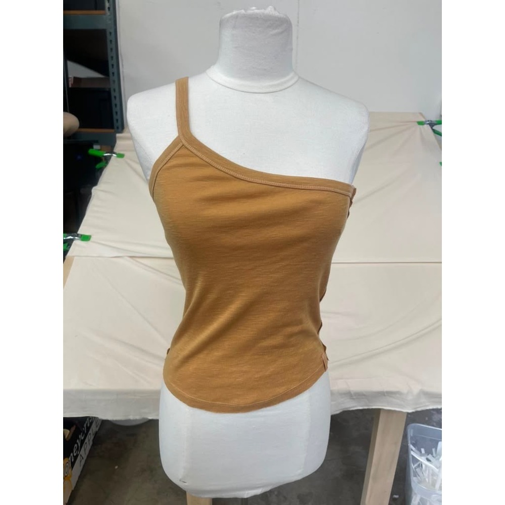 We The Free Free People One Shoulder Tank Top Mustard Yellow Ochre XS